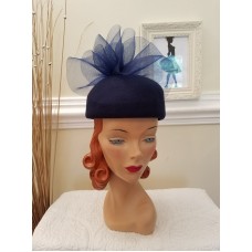 Mujer&apos;s Fancy 100% Wool Round Brimless Blue Church/Dress/Cocktail Hat  eb-99428028